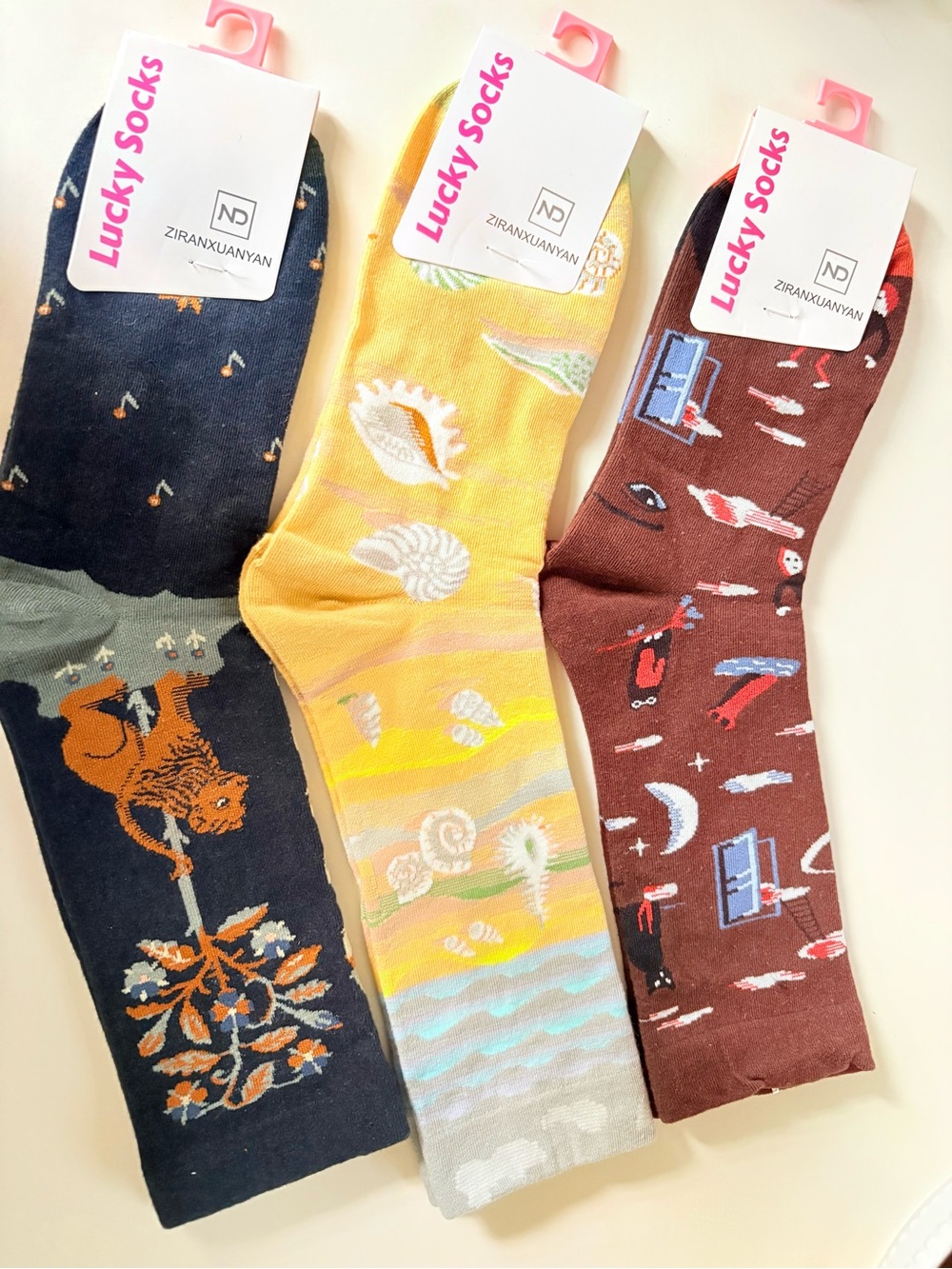 3 Pairs Artistic Crew Socks Bundle NWT Unisex US 6.5–8